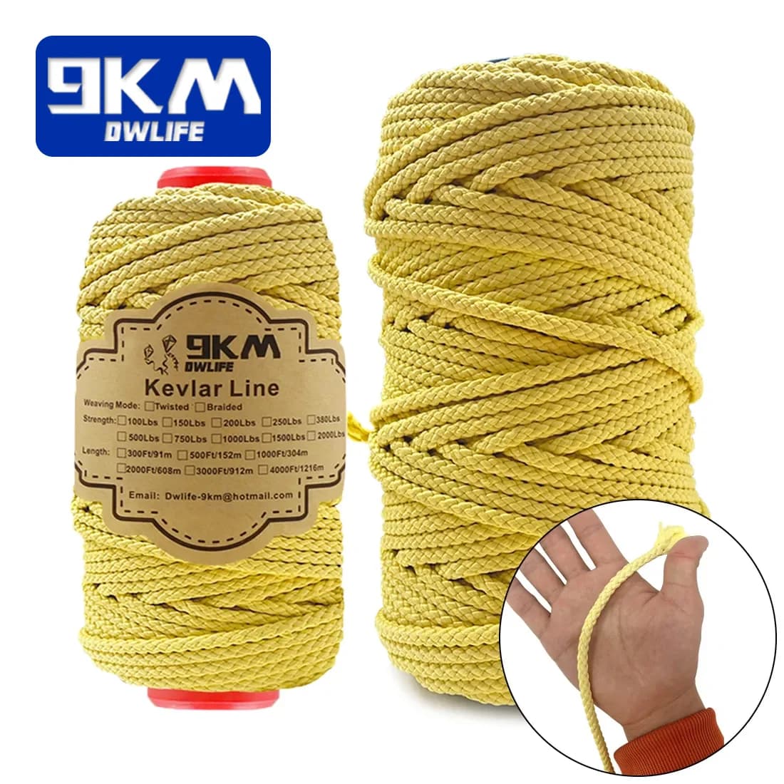 Высокопрочная плетеная леска Kevlar, 1.6-6.8 мм